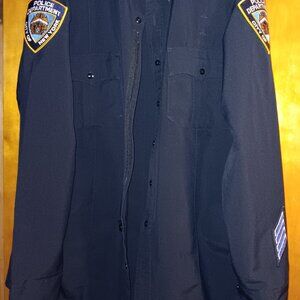 1- BLAUER 8906 MEN LONG SLEEVE SHIRTS WITH PATCHES AND 20 YEAR HASH MARK